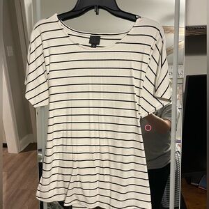 Stripped tie-back dress blouse